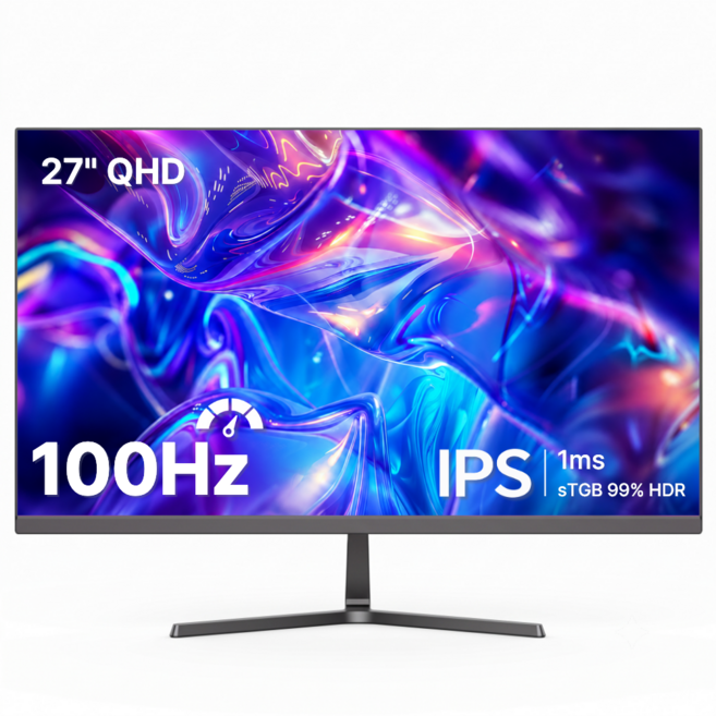 3위 - 큐빅스 QHD IPS PC 모니터 27인치 LED 100Hz 1ms 내장스피커 광시야각 컴퓨터모니터 DP단자