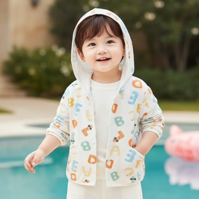 몽실이 썬가드 코튼100 후드점퍼 여아 남아 여름 아우터 면 간절기 외출복