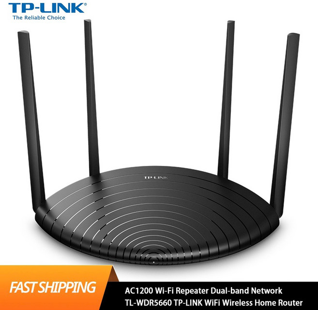 TL-WDR5660 TP-LINK 와이파이 원격 제어 무선 홈 라우터 듀얼 밴드 네트워크 AC1200 리피터 어 버전, 2) 미국 플러그, 1개
