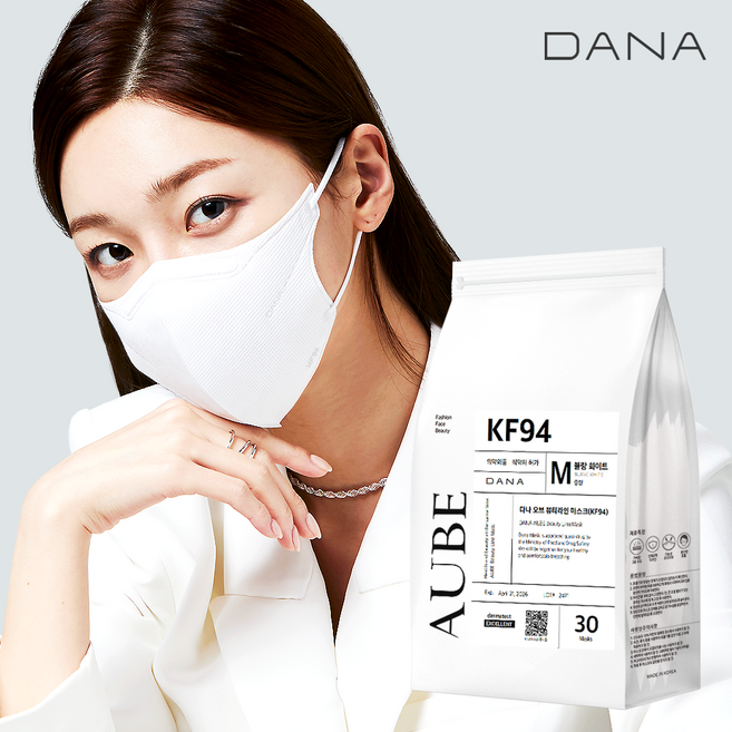 KF94 다나 오브 뷰티라인 새부리형 마스크 중형 30매, 1개, 01.블랑 화이트