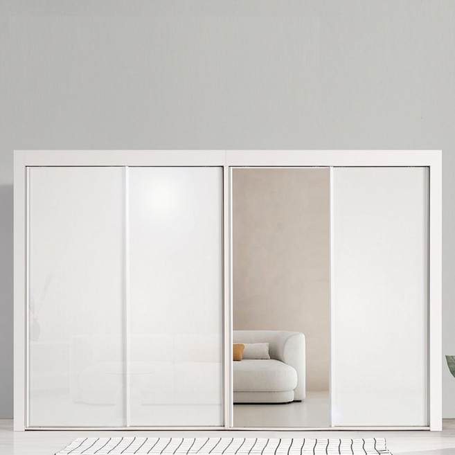 국내제작 직접배송 키높이 클래시 3240mm 슬라이딩옷장 이불장 양복장, 07)은경1개+유광3개