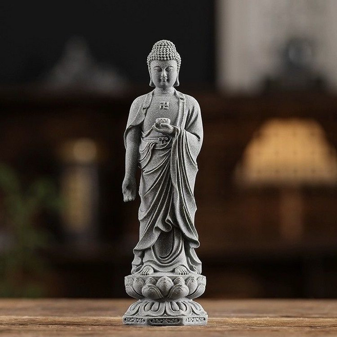 青砂石 佛像 擺件 家居 供奉 茶空間 禪意 裝飾, 青砂石-如來佛祖高度18.5寬5（釐米）