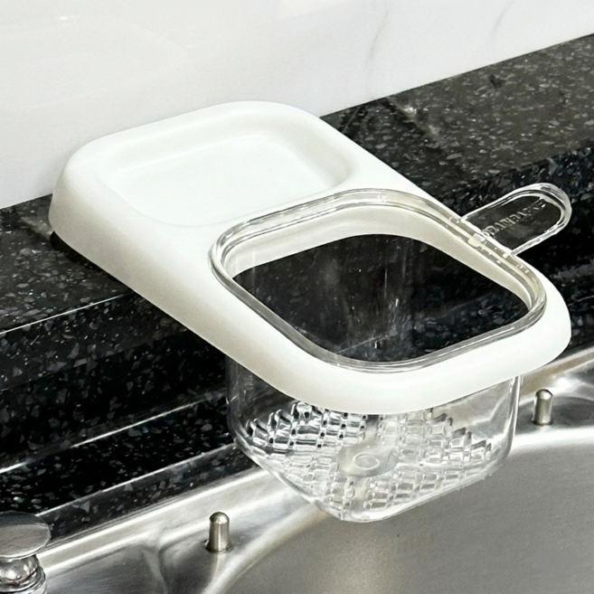 아윤 1+1 손에 안묻는 초간편 싱크대 음식물 거름망 물빠짐 거치대, 화이트, 2개