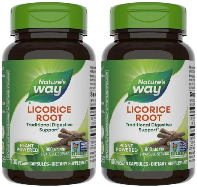 2개 네이처스웨이 Natures way Licorice Root 리코라이스 감초 뿌리 추출물 900mg 200베지캡슐, 200정
