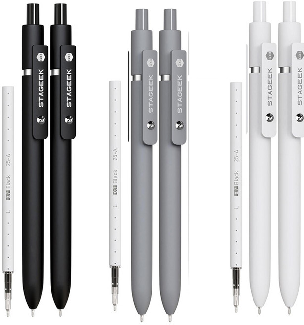 STAGEEK 볼펜 0.7mm 스테이지크 볼펜2개 리필심1개 세트 GX3, 1세트, 랜덤바디2+리필심