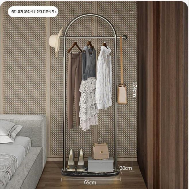 양면 행거 사선 헹거 가방 매장용 호텔 양방향 옷걸이, D. 65CM 그레이/블랙