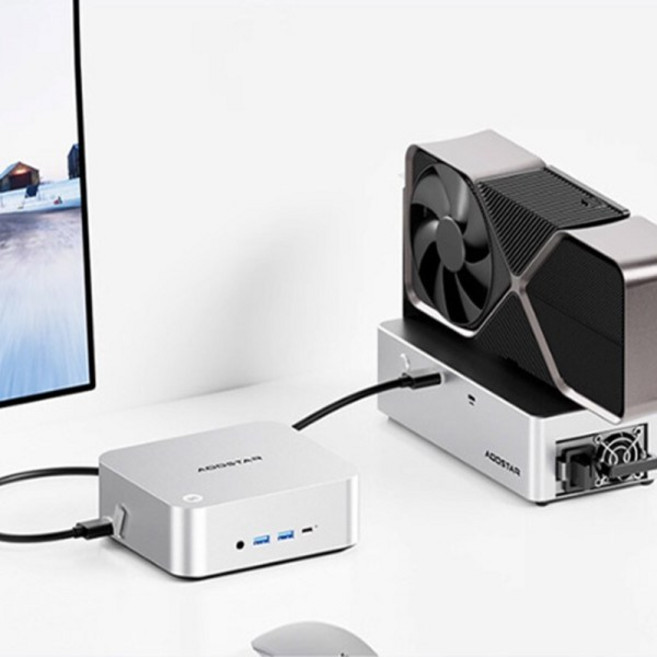 AOOSTAR MACO 미니 PC 레이젠 R7 PRO 8845HS OCuLink지원 SSD+DDR없음, 실버(SSD+DDR없음)