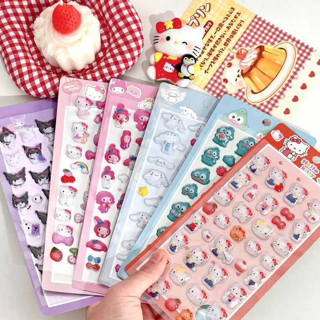 3D 입체스티커 산리오 키티 다꾸 폰꾸, 쿠로미, 1세트