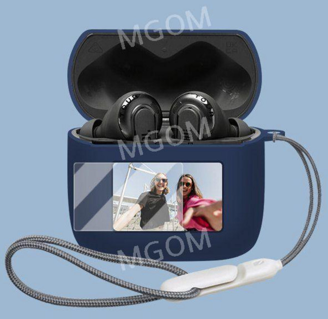 JBL TOUR PRO3 케이스 보호 커버 실리콘 액정보호 필름 무선 이어폰 호환 이어버드, 투어 프로 3, 블루+스트랩+액정필름, 1개