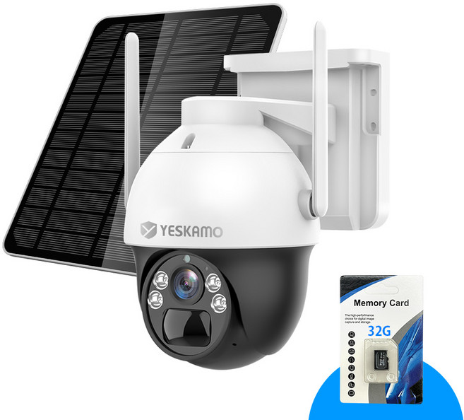 YESKAMO 예스카모 무선 CCTV 충전식 400만 PTZ회전 태양광 CCTV 카메라, KR-Q30, 1개