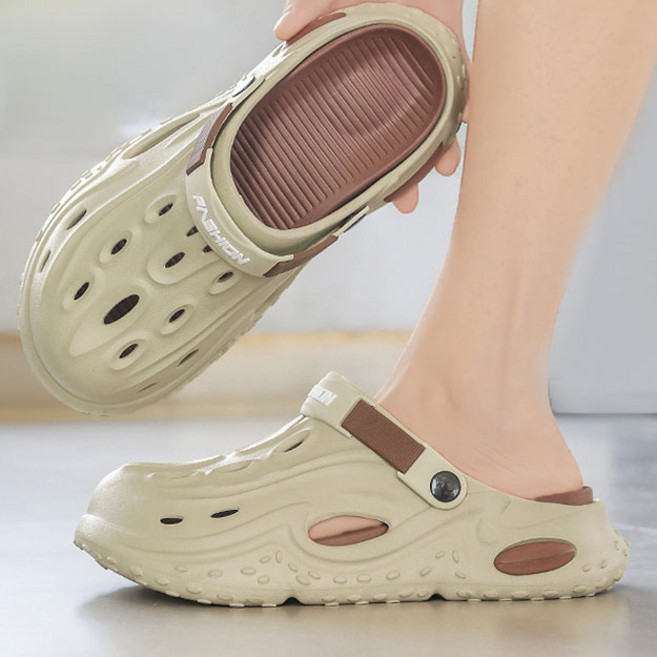 Modern Fashion 남자 트렌디 쿠션감 펀칭 샌들 다용도 발편한 슬리퍼 W80