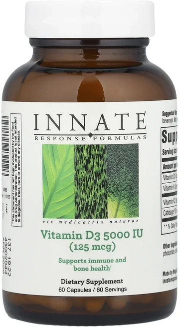 Innate Response Formulas 비타민D3 125mcg(5000IU) 캡슐 60정, 1개 - 쿠팡