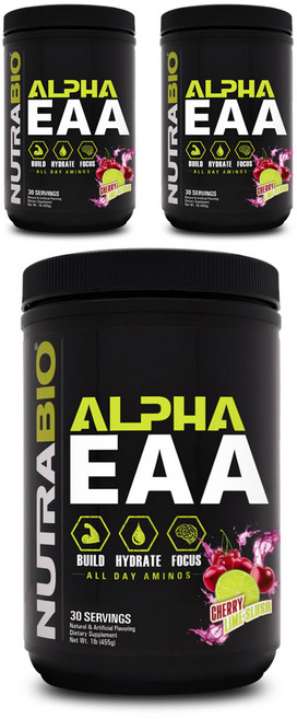 NUTRABIO Alpha EAA無麩質氨基酸保健粉 檸檬櫻桃口味, 3個, 455克