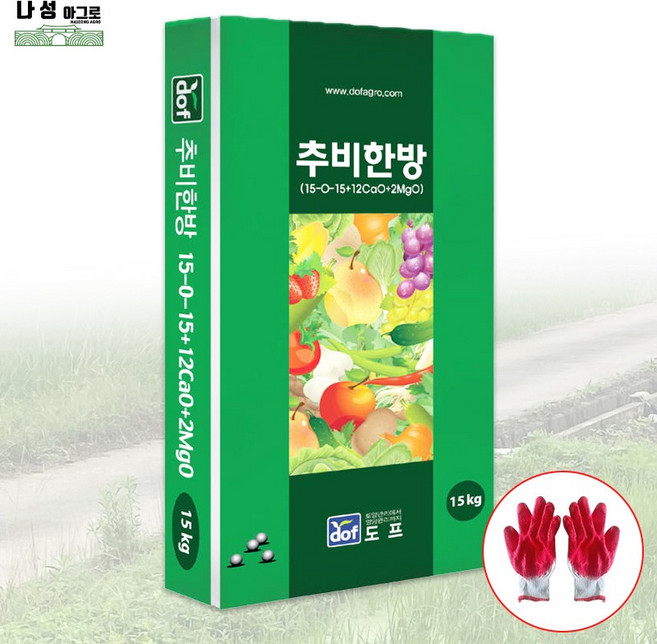 추비한방 15kg 15-0-15+12 추비전용 엔케이비료 칼슘 마그네슘 질소 웃거름 비료 도프, 1개