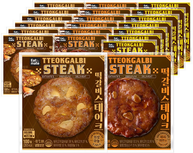 [랭킹닭컴] 잇메이트 떡갈비 스테이크 3종 혼합, 100g, 21개