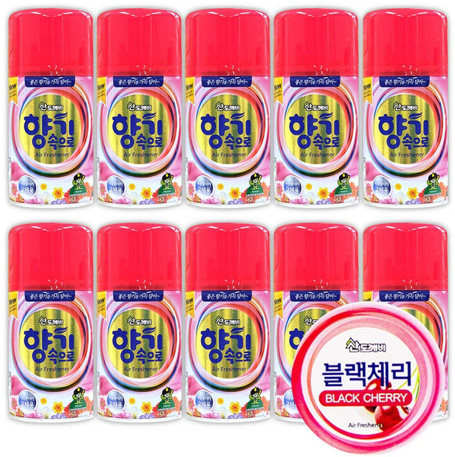 산도깨비 향기속으로 방향제/자동분사기 리필 향캔, 블랙체리, 290ml