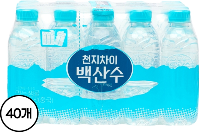 백산수 무라벨 생수, 330ml, 40개