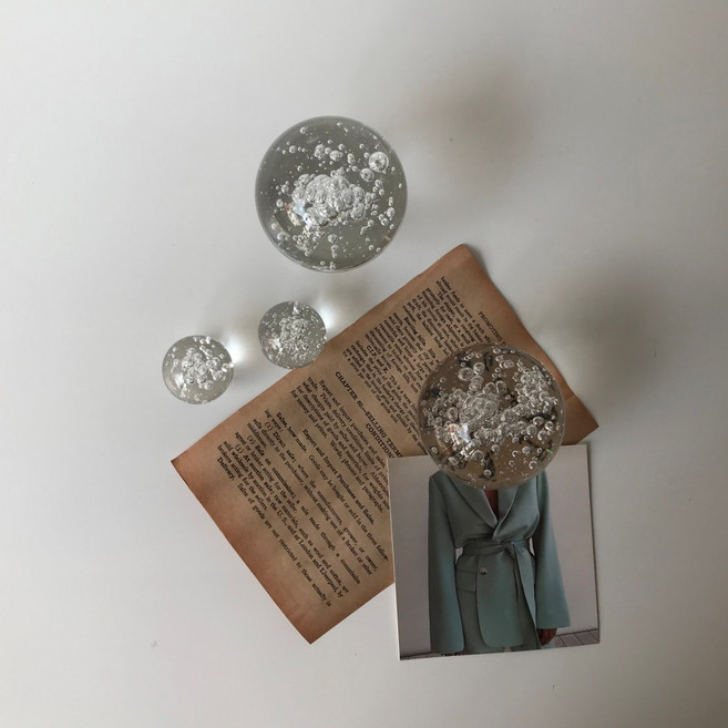 크리스탈 유리 버블볼 문진 페이퍼웨이트 유리볼 소품