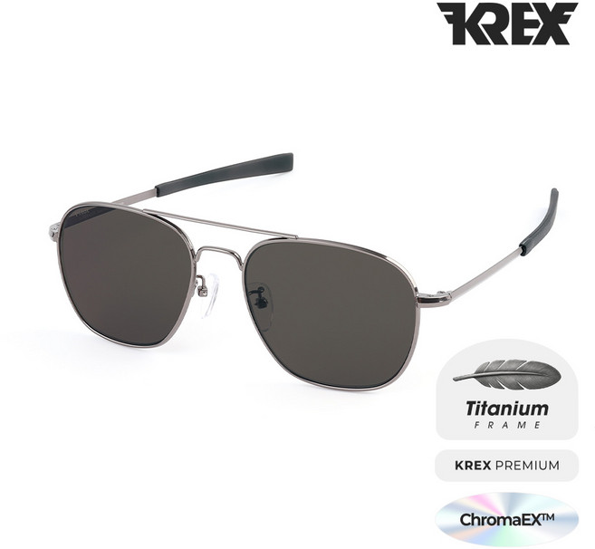 KREX 조종사 선글라스 공군 개선형 크로마EX 고선명 렌즈 프리미엄 티타늄 프레임 made in korea KREX-NP1