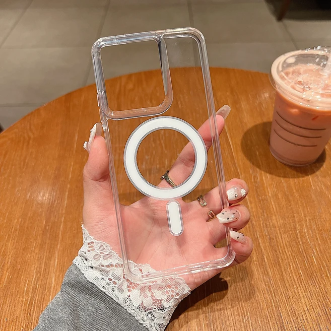 Motorola Moto 엣지 50 Fusion G85 G45 G34 G 2025 스타일러스 5G 맥세이프 무선 충전 케이스 용 마그네틱, 01 Moto 엣지 50 Fusion, 01 Clear