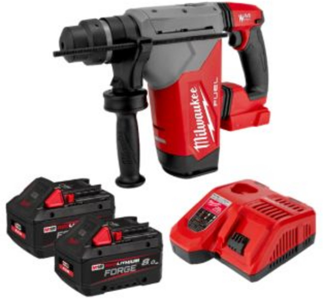밀워키 M18 FHP-802X 18V 충전 로터리 함마드릴 SDS PLUS 해머드릴 8Ah 배터리 2개 세트, 밀워키 M18 FHP-802X 18V 충전 로터리 함마