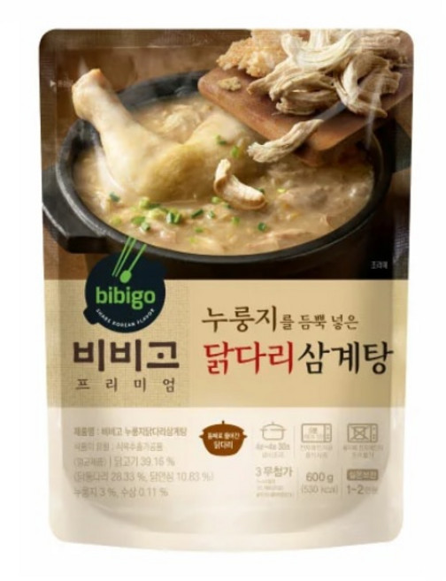 씨제이 비비고 누룽지 닭다리 삼계탕, 8개, 600g