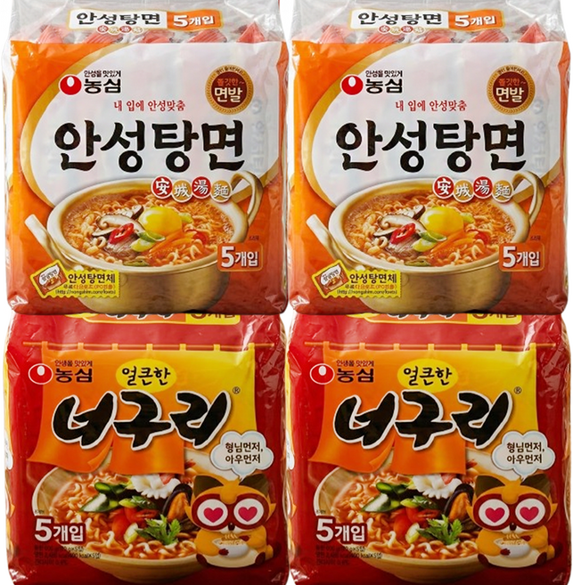 안성탕면(10봉)+너구리(10봉) 총20봉, 20개