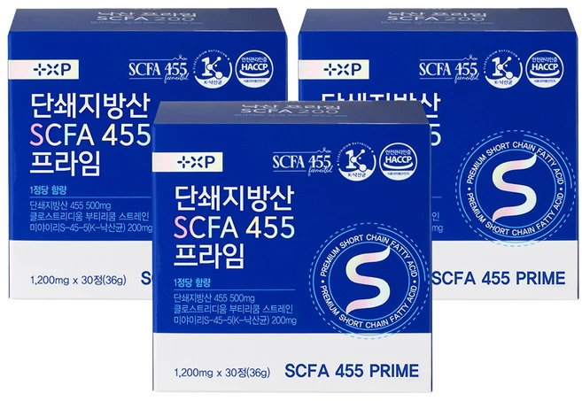 단쇄지방산 SCFA 455 프라임 하루 한번, 3세트, 30회분 - 쿠팡
