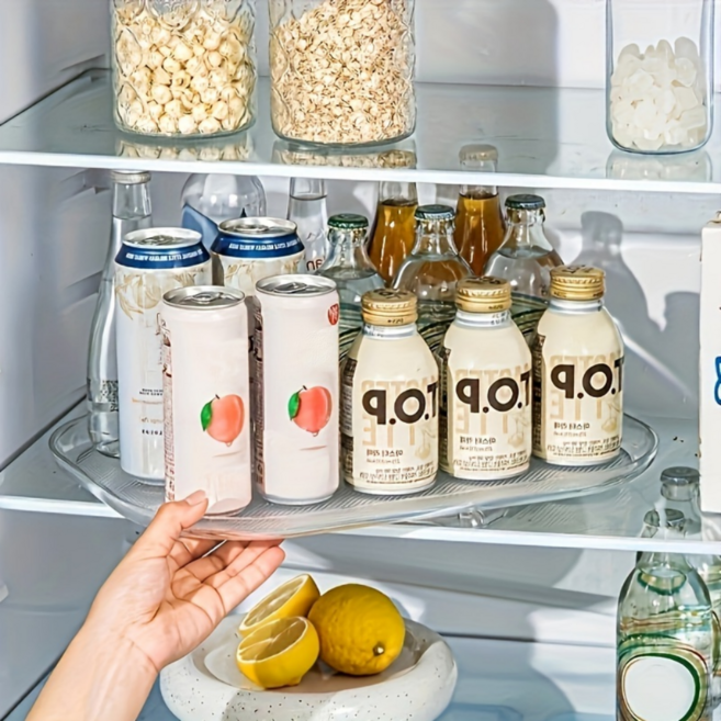 다용도 360도 회전 공간 절약형 냉장고 정리 선반, 26*35cm