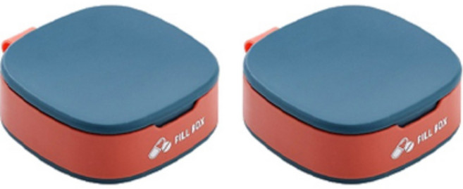 골드팡 휴대용 사각 알약 케이스 블루, 9개