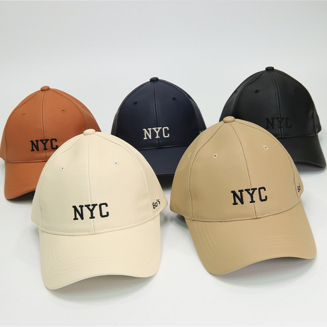 레더 가죽 NYC 볼캡 야구모자 (5컬러)