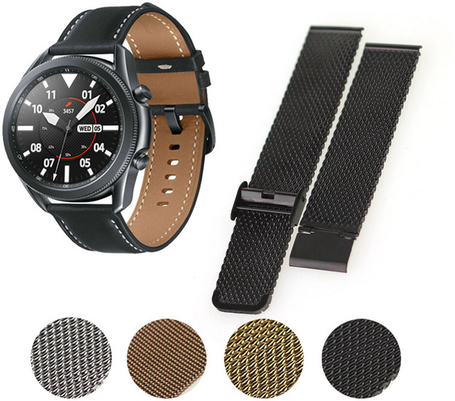 SM-R840 갤럭시워치3 45mm 호환줄 메탈 메쉬 버클 스트랩, 2. ME11GD22 골드, 1개