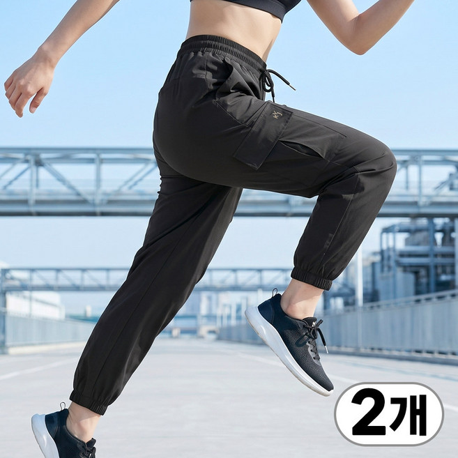 1+1 김영주 골프 여성 시원한 쿨링 조거 카고 팬츠 기능성 냉감 데일리 K9