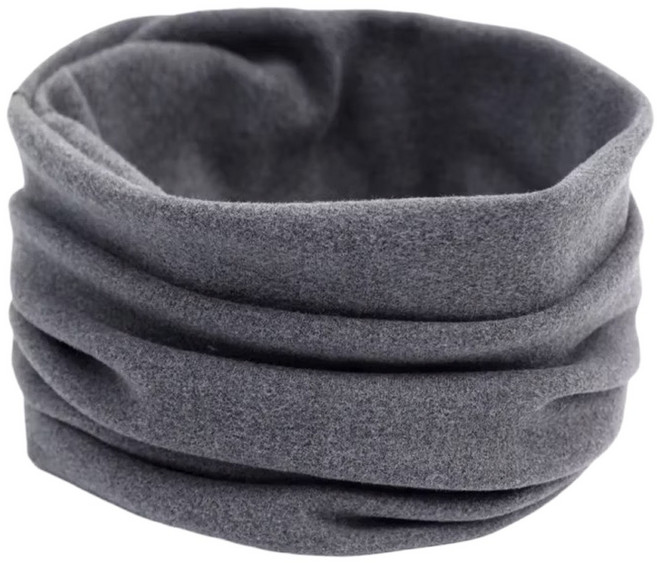 德絨保暖圍脖 親膚絨布 360度保暖 高彈力不變形 男女適用, 灰色, 1個