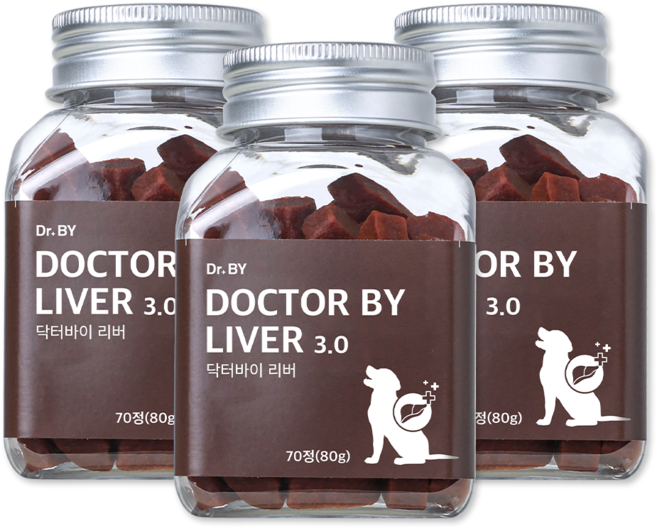 닥터바이 강아지 영양제, 70정, 심장/간, 3세트