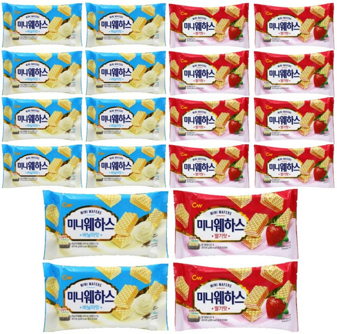 청우식품 미니웨하스딸기 +바닐라, 10세트, 160g