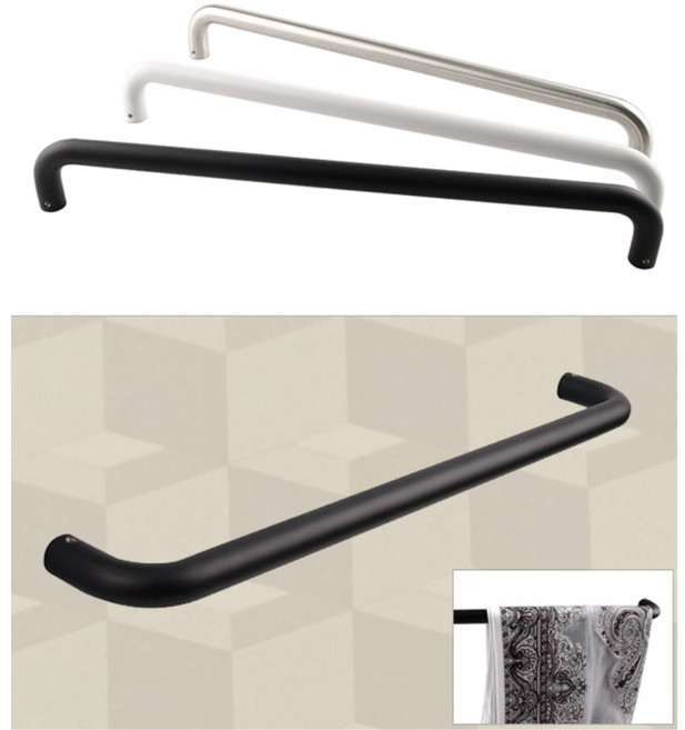 튼튼한 피스고정 1단 스텐수건걸이 ㄷ자봉 거치대 화장실 인테리어, 헤어라인