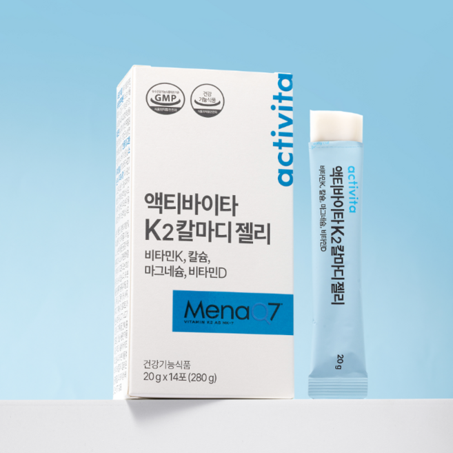 액티바이타 케이투칼마디젤리 뼈건강 눈떨림 비타민K2 비타민D 칼슘 마그네슘, 1개, 14회분