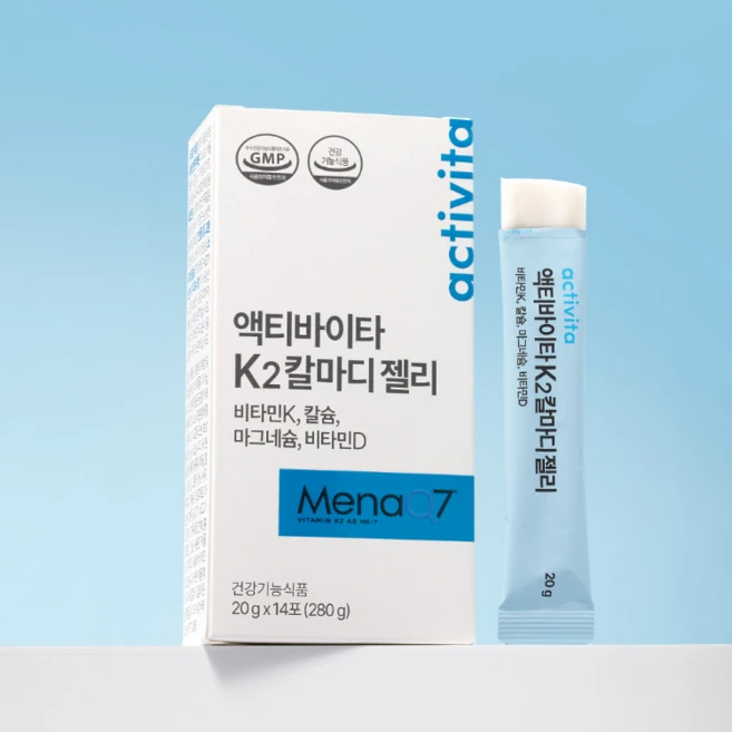 액티바이타 케이투칼마디젤리 뼈건강 눈떨림 비타민K2 비타민D 칼슘 마그네슘, 1개, 14회분 - 쿠팡