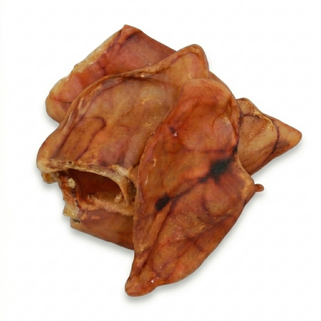 멍테이블 국산 무방부제 수제 돼지귀 피부건강 콜라겐 강아지 애견 간식, 100g, 1세트, 돼지통귀, 2개