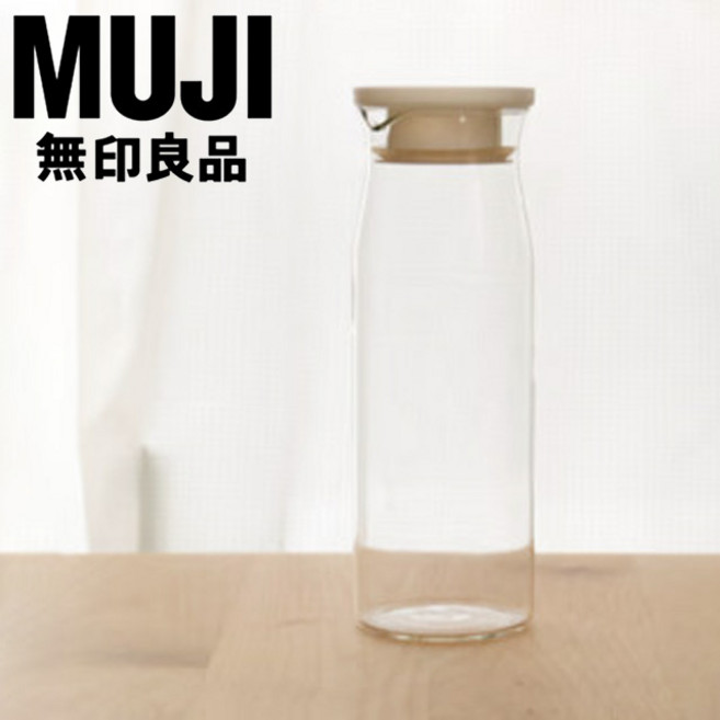 무인양품 내열 보리차병 물병 유리병, 1개, 1L, 내열유리