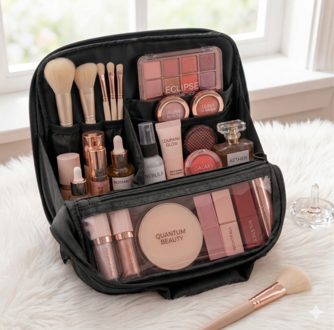 모더넬 각잡힌 대용량 여행용 메이크업 화장품 파우치