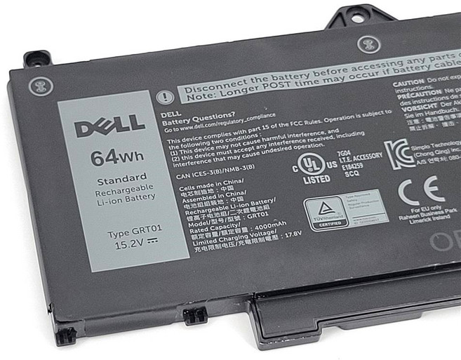 戴爾 GRT01 9JRV0 Precision 15 3561 筆記型電腦, 1個, GRT01 64Wh電池-保固三個月