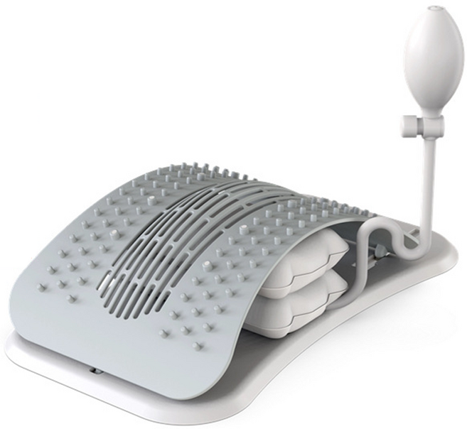 Trendy C 에어 수동 허리 스트레칭 기구 마사지 등 운동기구 가정용 일상곡선 허리강화 운동기구, 흰색, 1개