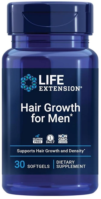 Life Extension 남성용 모발 성장 ActriSave® 가시 배 및 흑미 VI-SPO® 쏘팔메토 풍성함 밀도 지원 GMO 프리 일일 1개 글루텐 소프트젤, Life Extension 남성용 모발 성 ActriS - 쿠팡