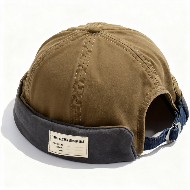 미국식 거리 조절 버클 처마 없는 모자.