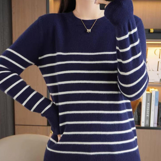 데일리쮸 여성 단가라 라운드넥 니트 티셔츠