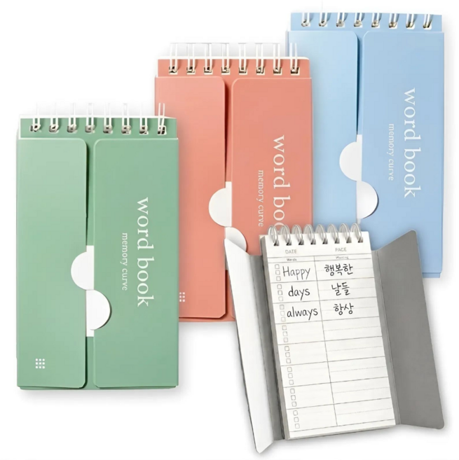 오래 기억되는 단어 암기장 반복학습 노트 수험생, 3개, 랜덤색상