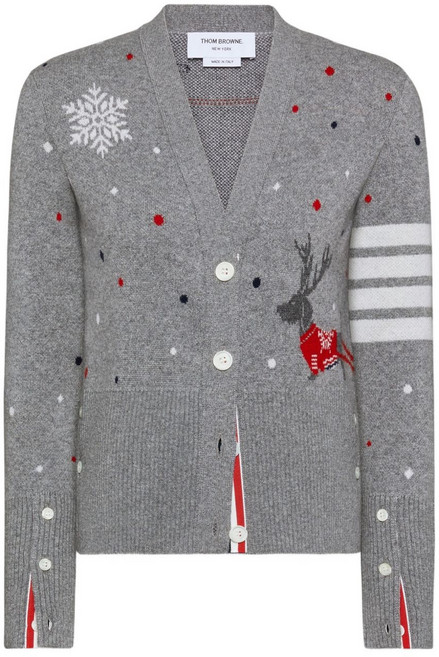 톰 브라운 헥터 레인디어 인타르시아 가디건