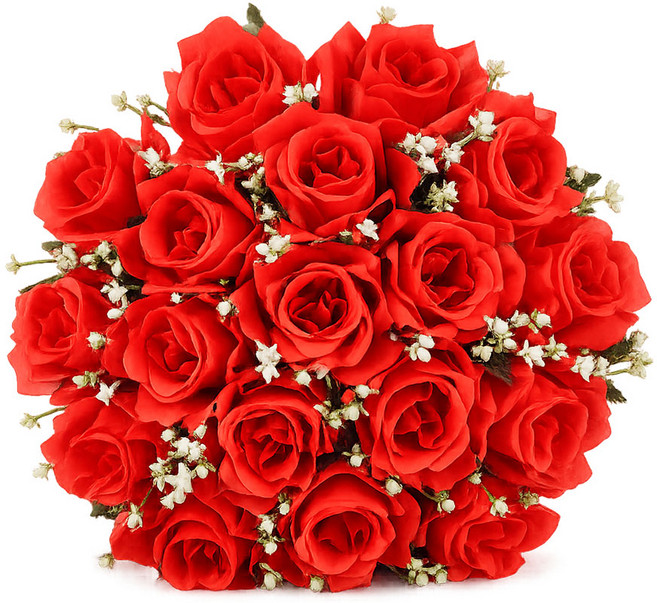 osshop 생화같은 조화 18송이 장미 조화꽃 꽃다발, 18송이장미 - 레드, 1개